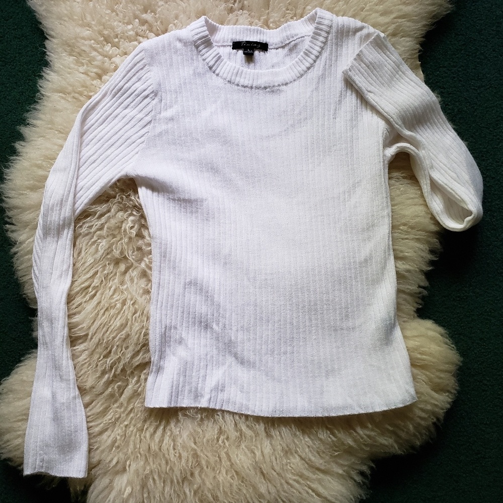 White ribbed long sleeve
